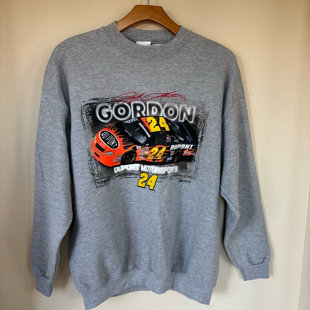 Jeff Gordon Sweatshirt NASCAR crewneck Men's XL Chase Authentics Racing Gray 24